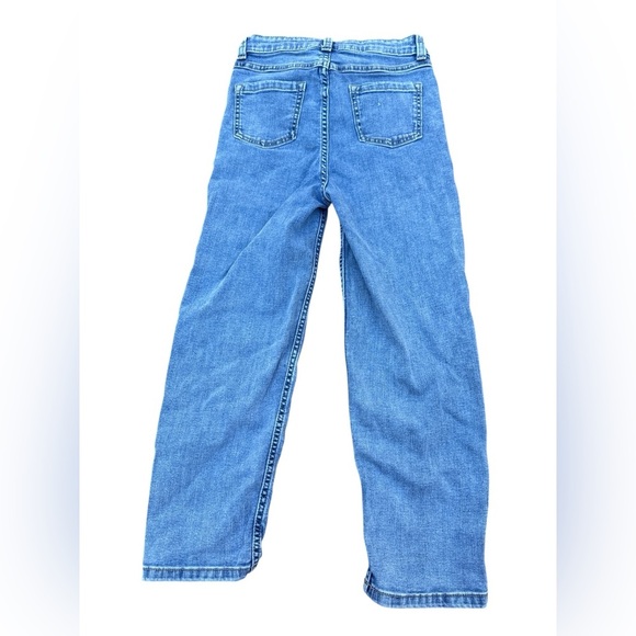 Girls 8 High Rise Mini Mom Jeans Pizza Butterfly Graphic Wide Leg Adjustable - Picture 4 of 8